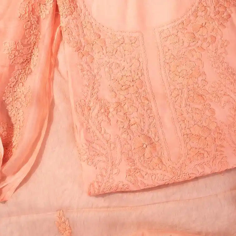 Peach unstitched suit material
