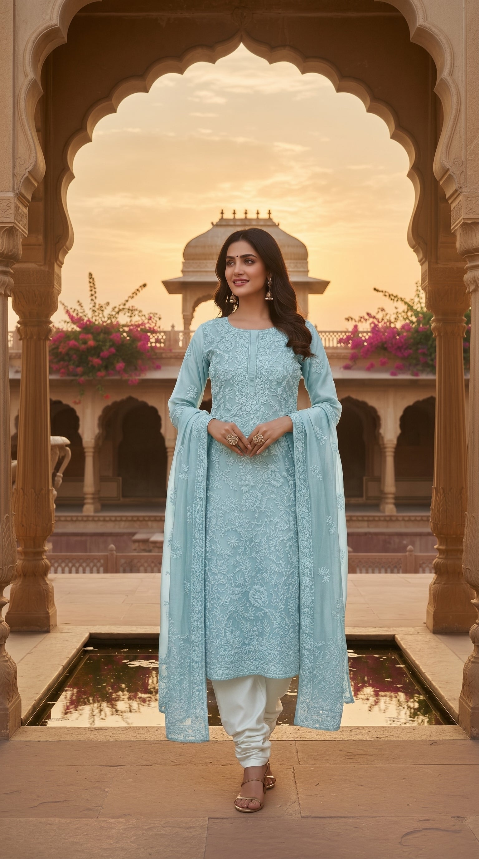 Signature Craft Aari Embroidered Unstitched Suit  (Unstitched)