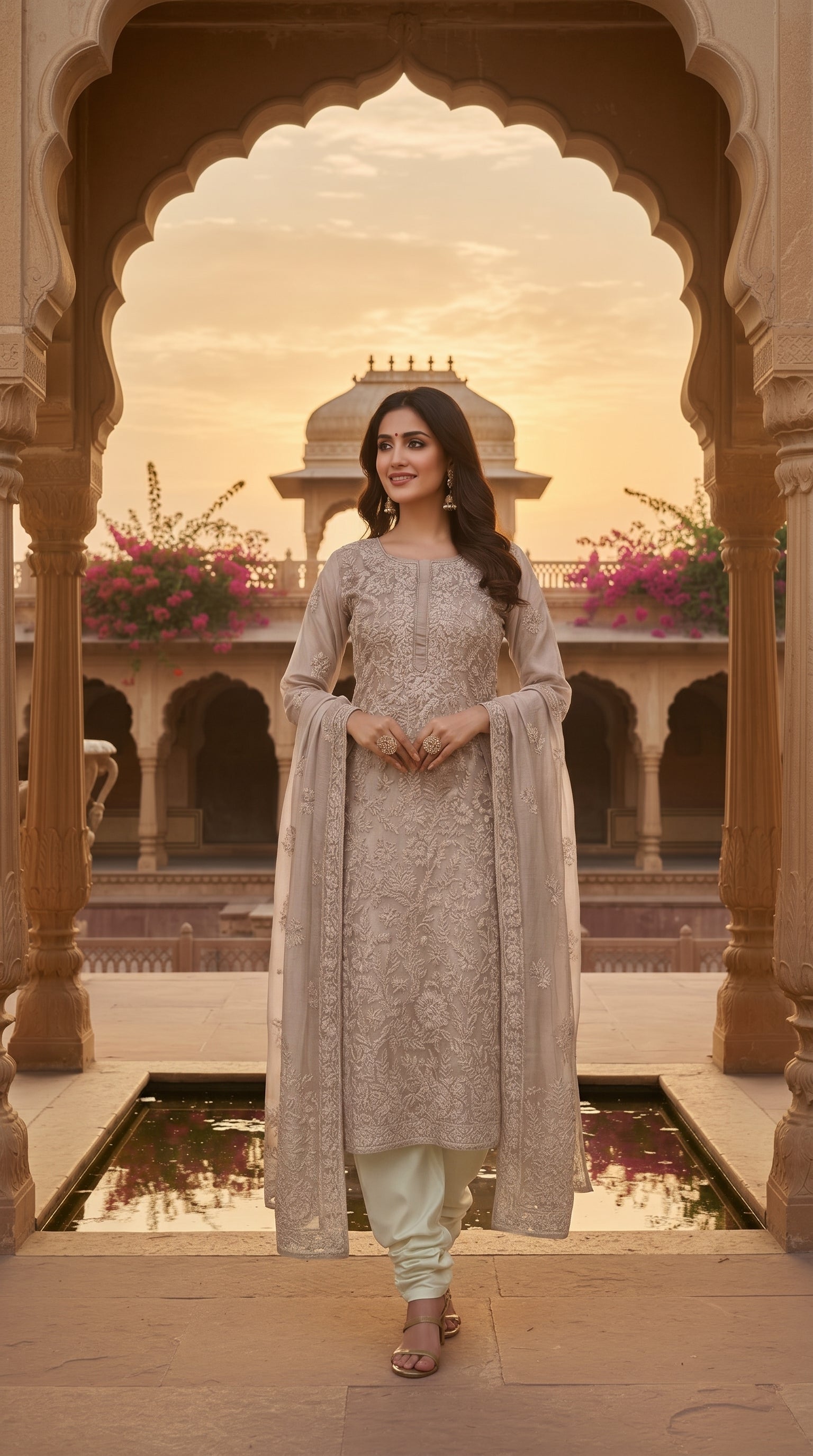 Signature Craft Aari Embroidered Unstitched Suit  (Unstitched)