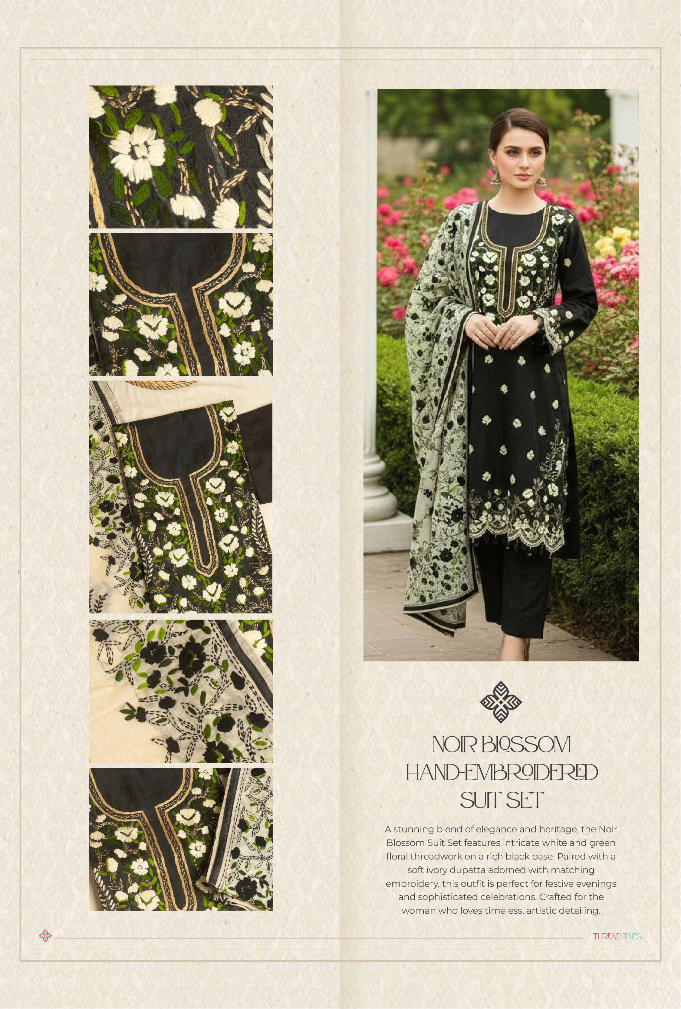 Uniques Okaish Jaal Black embroidered unstitched suit