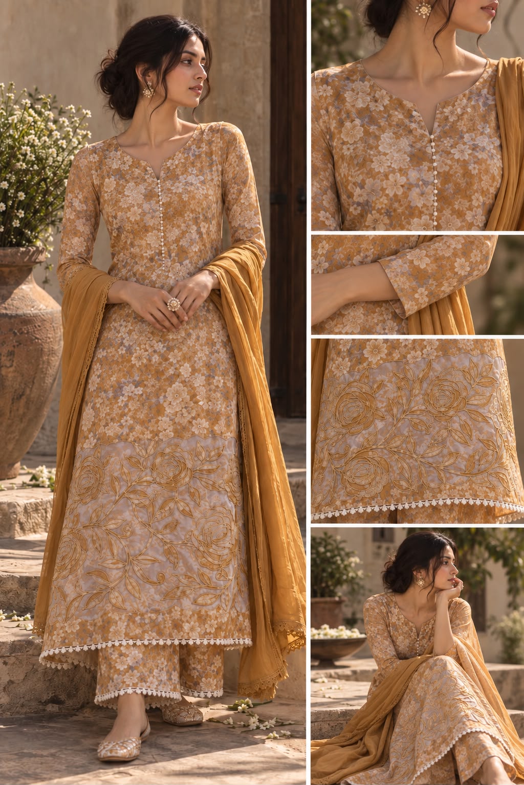 Sunehri Shaam Unstitched Suit