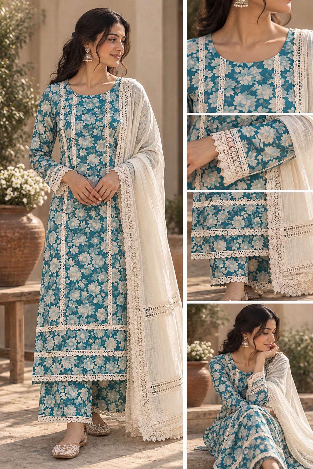 Neel Aangan Unstitched Suit