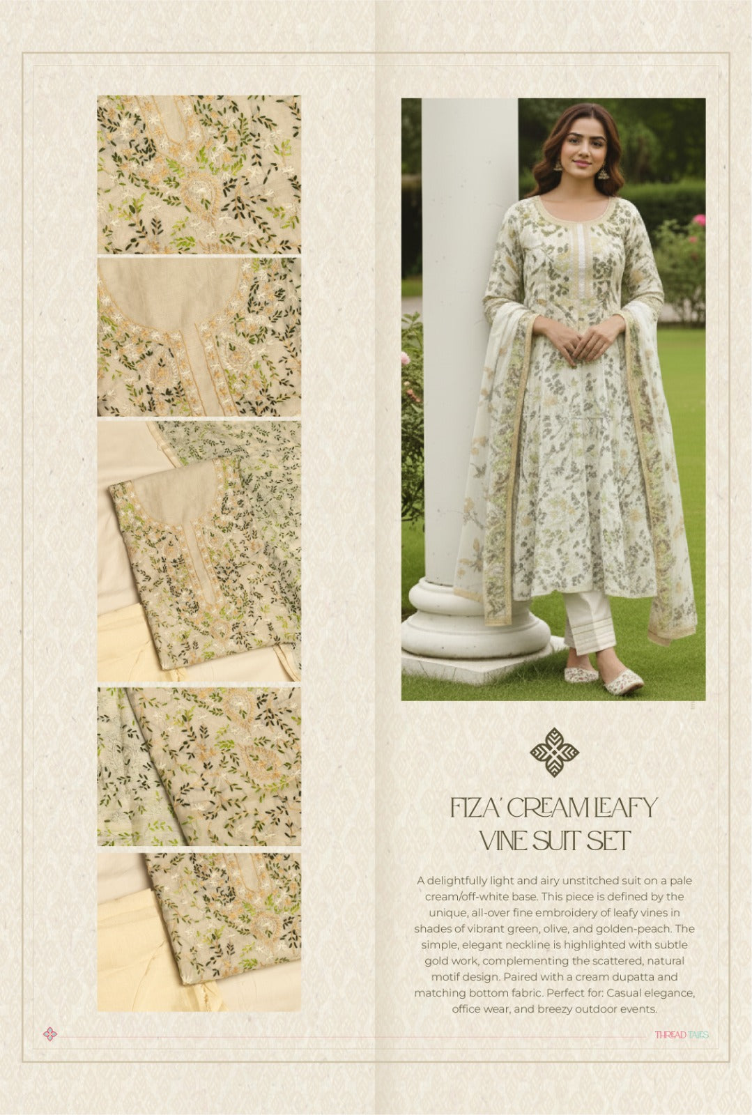 Uniques Okaish Jaal embroidered unstitched suit