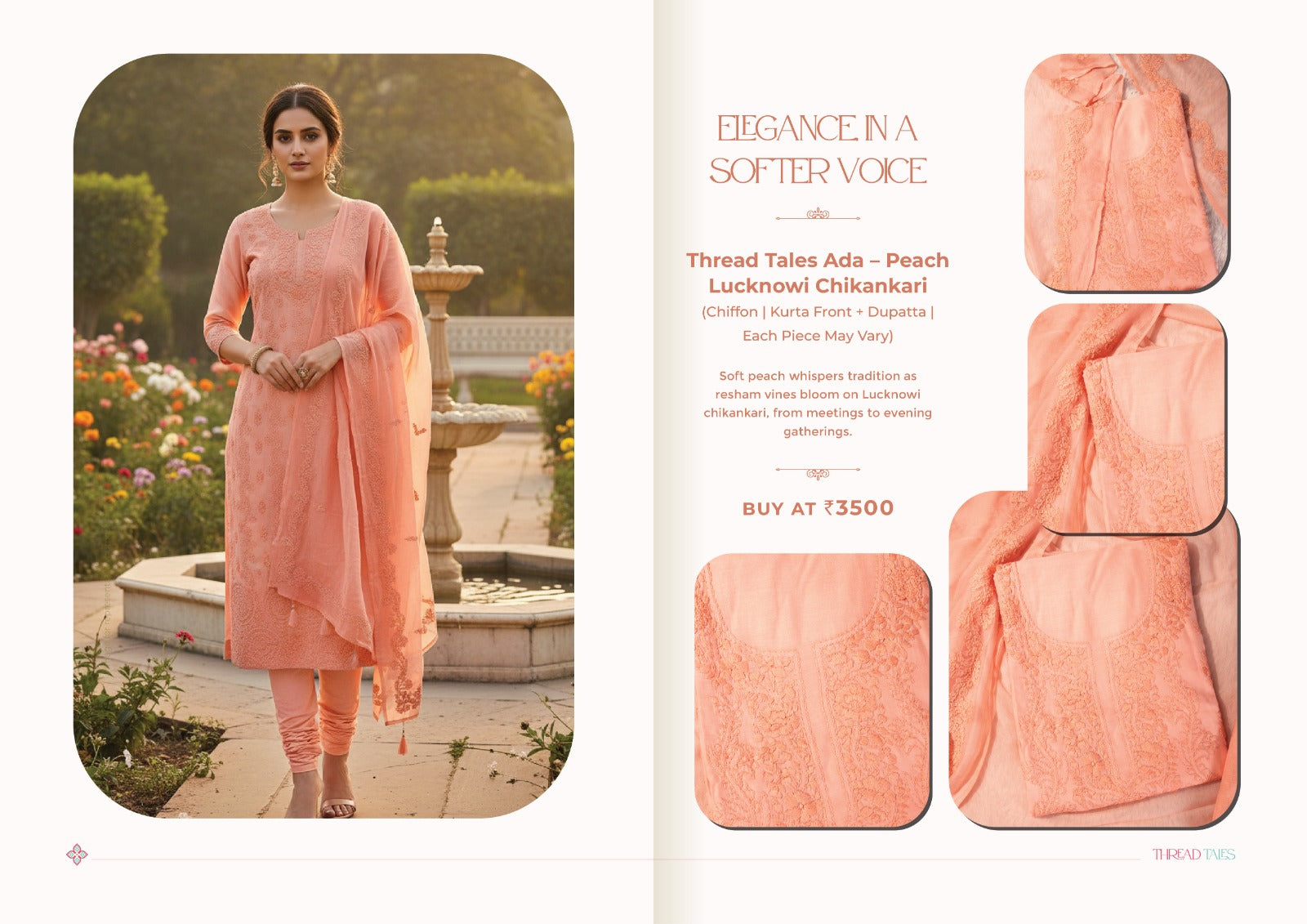 Muslin noor embroidered orange unstitched suit