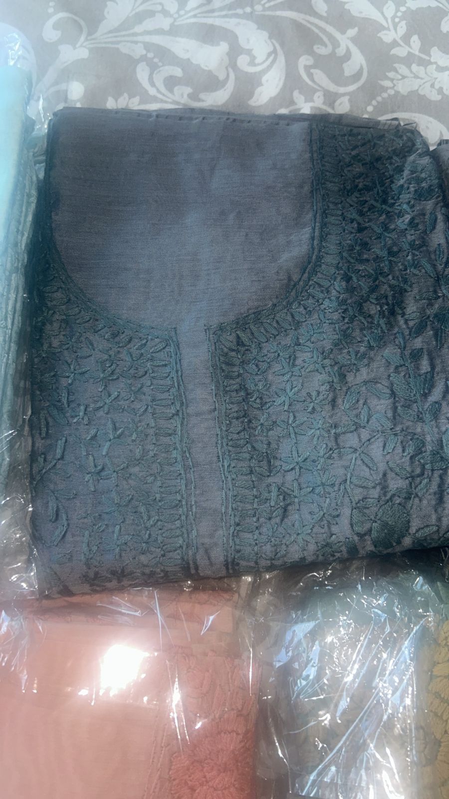 Signature Craft Aari Embroidered Unstitched Suit  (Unstitched)