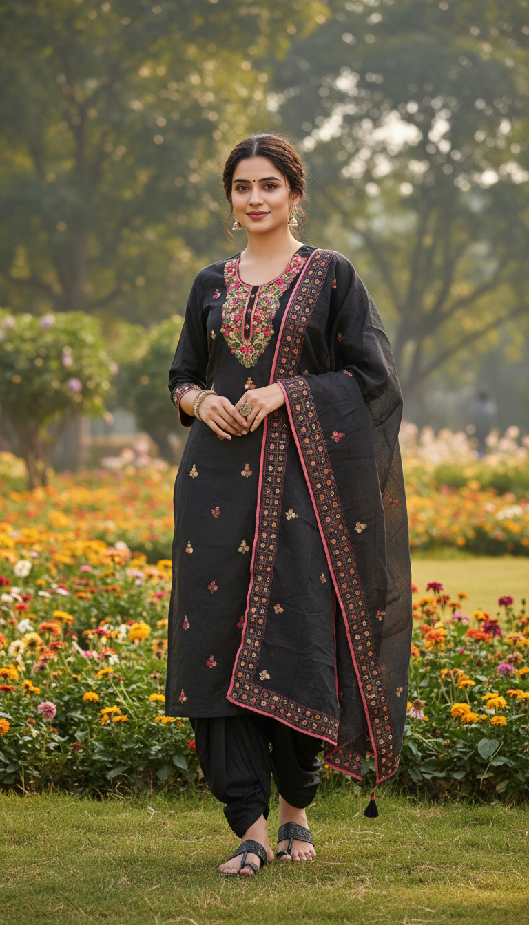 Black Midnight Kurta Set