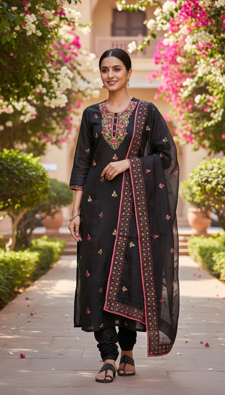Black Midnight Kurta Set