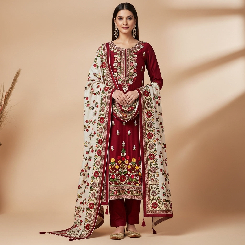 Crimson Paisley Neck